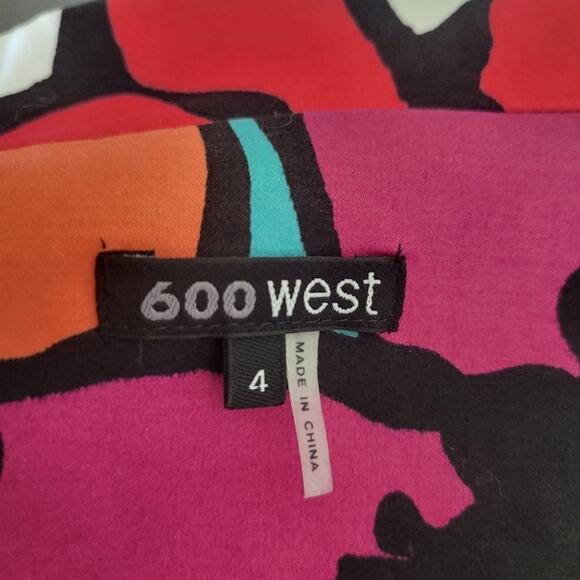 Cotton Floral Jacket Blazer Size 4 Bright Colors Pink Orange Turquoise Office - Picture 5 of 10